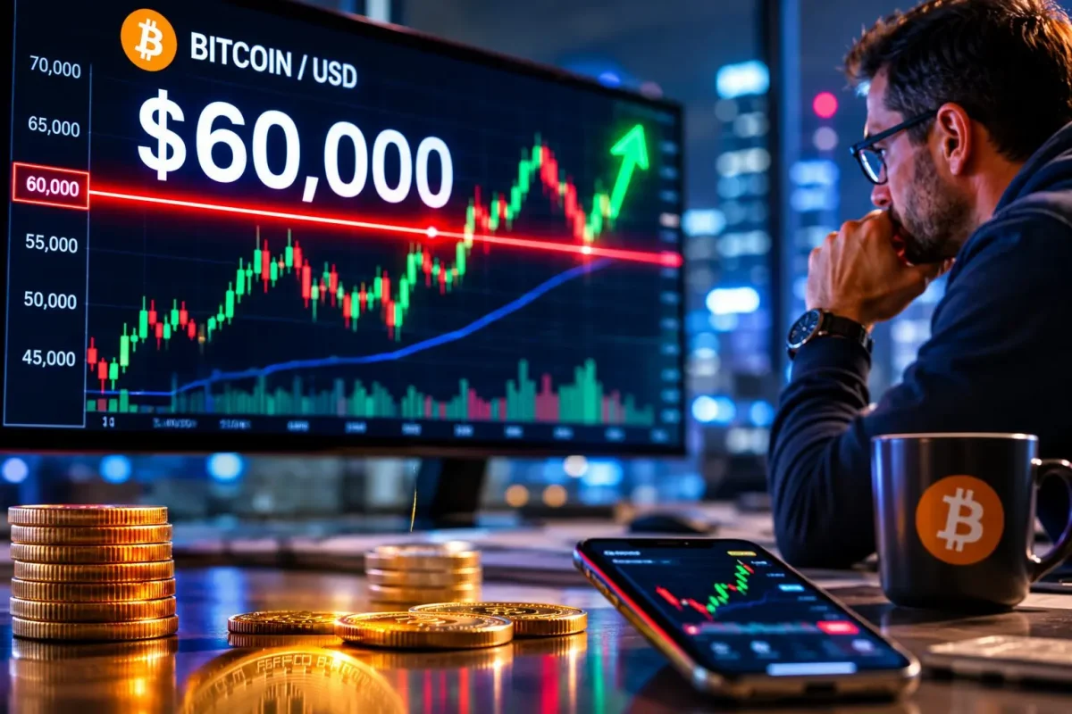 Bitcoin Tests $60,000 Support as ETF Outflows and Rate Worries Weigh