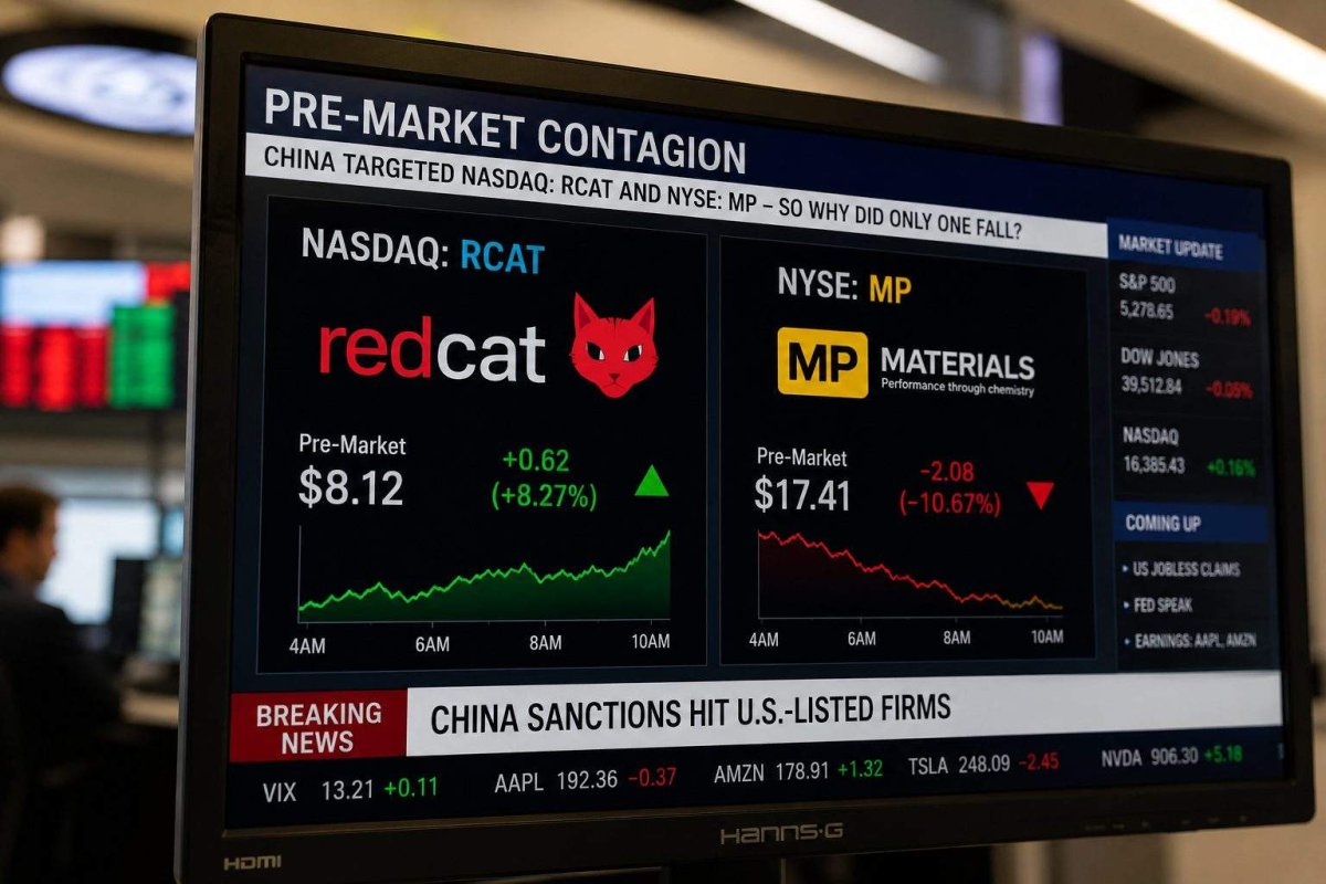 China's Dual-Use Export Ban Hits Red Cat Holdings; MP Materials Rises on Limited Exposure