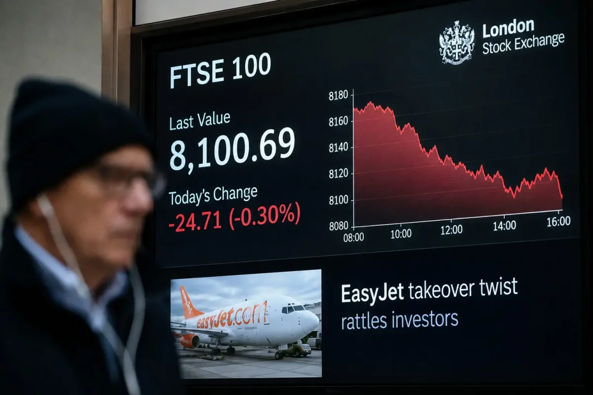 London Stocks Dip as Oil Surge on Middle East Tensions Overshadows EasyJet Bid Interest