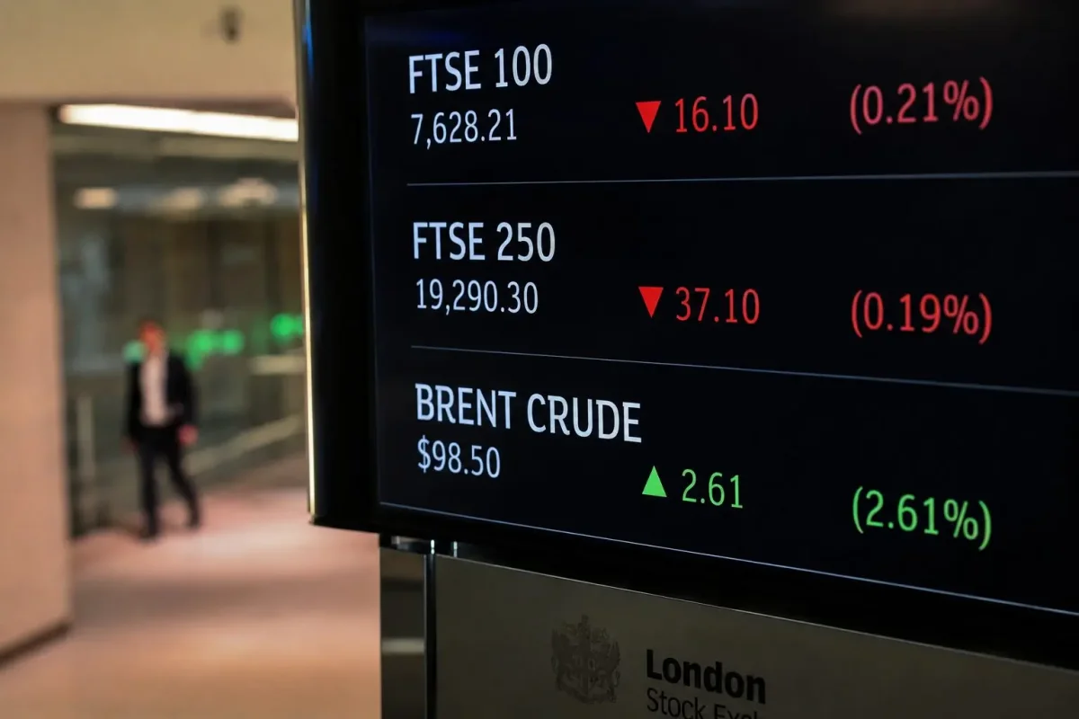 London stocks dip as oil surge, weak services data weigh