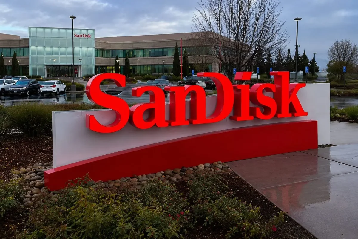Sandisk shares tumble on CoreWeave hedge talk, contract risk