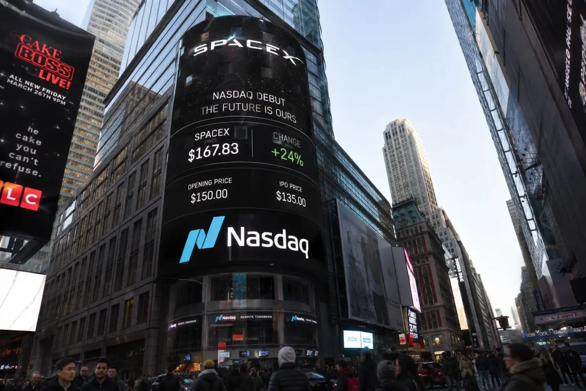 SpaceX Shares Surge on Nasdaq Debut, Fast-Track Index Inclusion Ahead