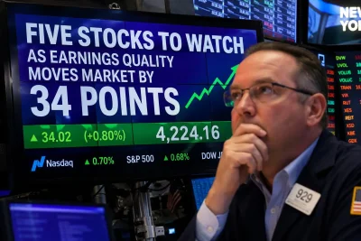 Earnings Quality Drives 34-Point Market Swing; Five Stocks in Focus