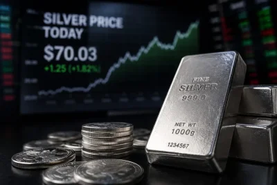 Silver Surges Past $70 as Dollar Weakens, Fed Meeting Looms